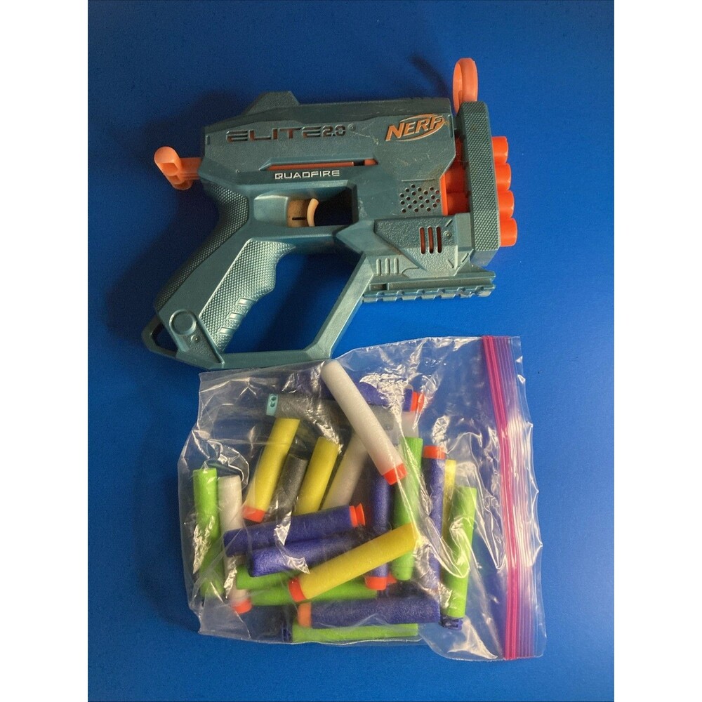 Nerf Elite 2.0 Quadfire C-2822B Tested And Working Includes Darts